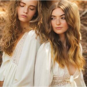 Moonastar Collective 100% Raw Silk Wrap Dress Robe Jacket Beige Size Small